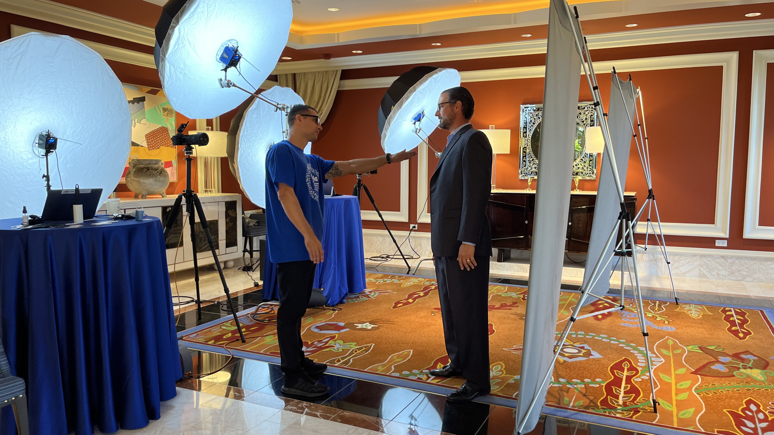 Josh Line Photography on-location headshot setup at Las Vegas corporate office
